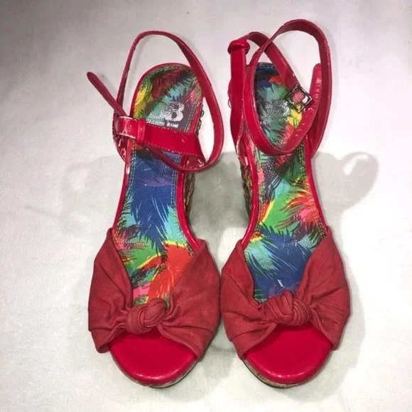 Gianni Bini Pink and Multicolor Braided Peep Toe Wedge - Picture 8 of 14